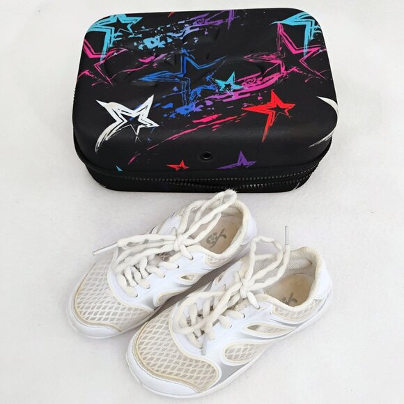 GK Spotlight Cheerleading Cheer Shoes S1942 - Size 11Y - white, with case - Picture 1 of 6